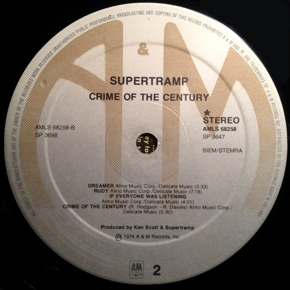 Supertramp : Crime Of The Century (LP, Album, RE, LC )