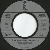 U2 : Pride (In The Name Of Love) (7", Single)