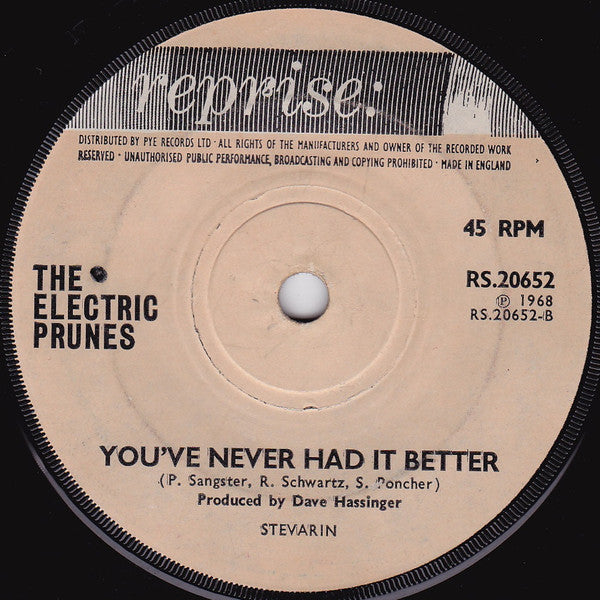 The Electric Prunes : Everybody Knows You're Not In Love (7", Single)