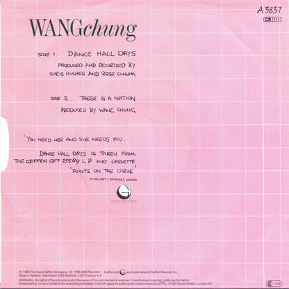 Wang Chung : Dance Hall Days (7", Single)