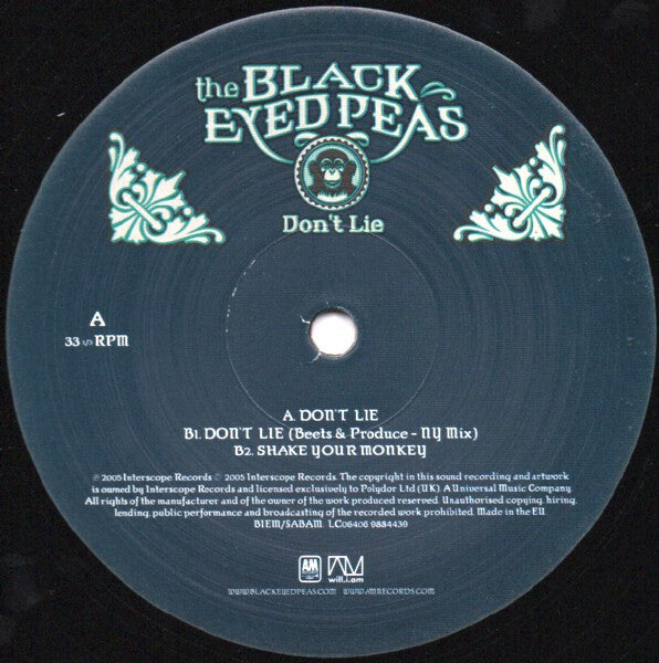 Black Eyed Peas : Don't Lie (12")