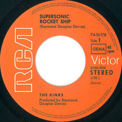 The Kinks : Supersonic Rocket Ship / You Don't Know My Name (7", Single)