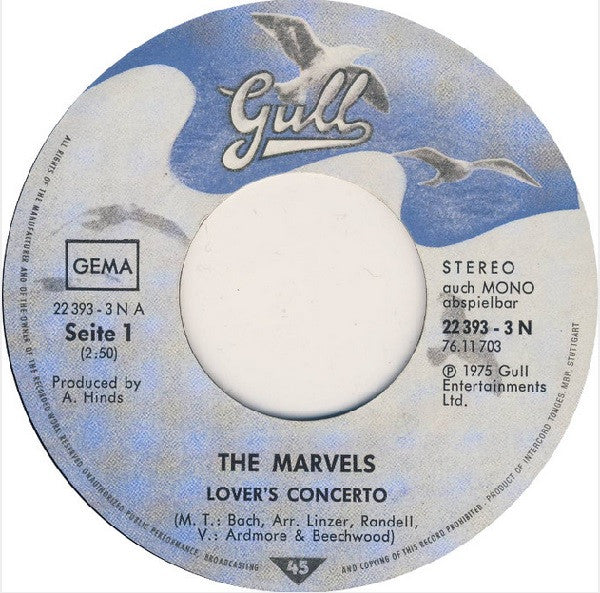 The Marvels : Lover's Concerto / It's Cool (7", Single)
