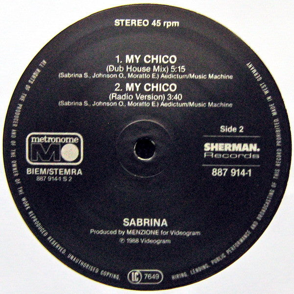 Sabrina : My Chico (12", Maxi)