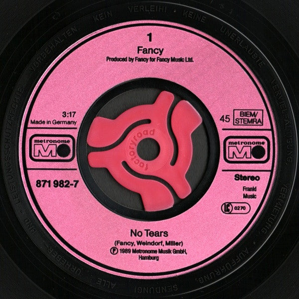 Fancy : No Tears (7", Single)