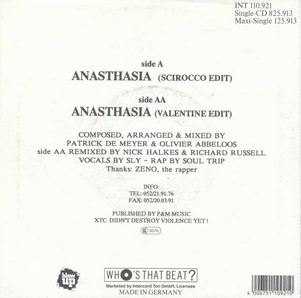 T99 : Anasthasia (Rap Version Remix) (7")
