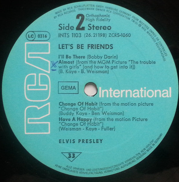 Elvis* : Let's Be Friends (LP, RE)