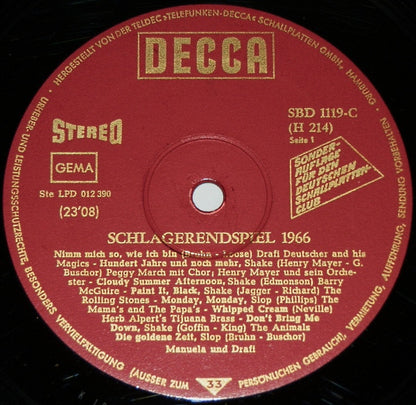 Various : Schlagerendspiel '66 (LP, Comp, Club)