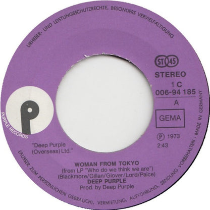 Deep Purple : Woman From Tokyo / Black Night (Live Version) (7", Single)