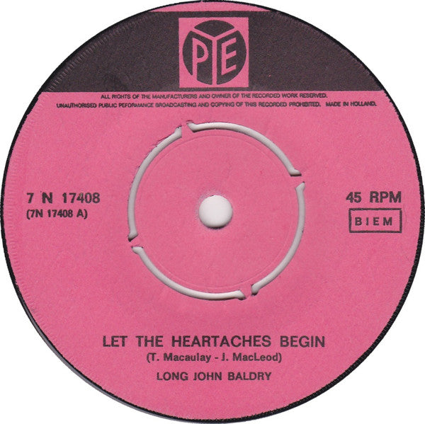 Long John Baldry : Let The Heartaches Begin (7", Single)