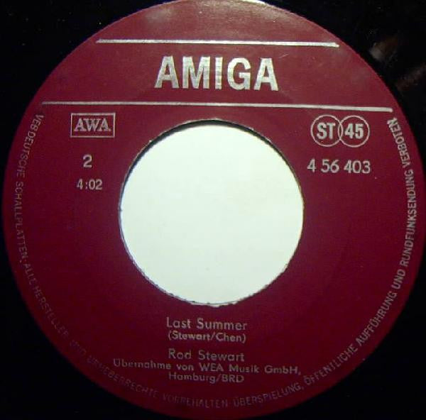 Rod Stewart : Da' Ya' Think I'm Sexy / Last Summer (7", Single)
