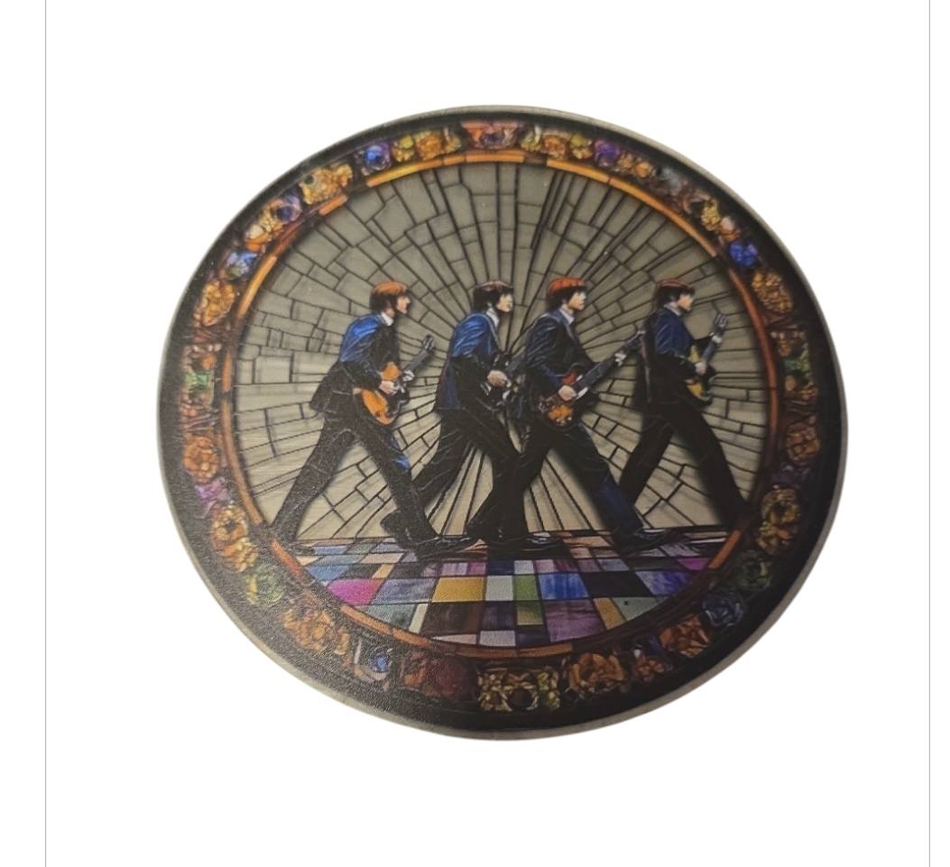 The Beatles – Abbey Road Glasdecoratie Rond Bord | Ø 14,5 cm