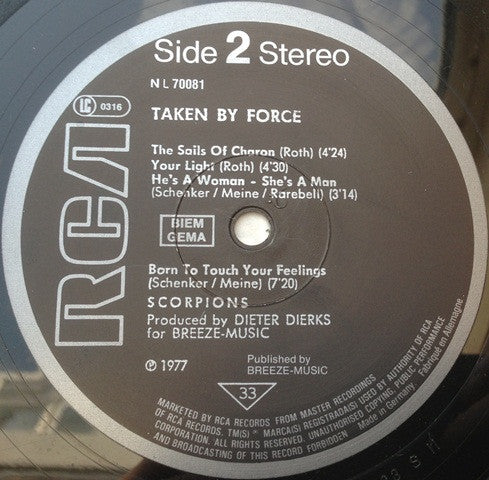 Scorpions : Taken By Force (LP, Album, RE)