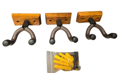 Hoogwaardige Gitaarhouder voor Wandmontage – Hout & Metaal – 13 x 9,5 x 4 cm
