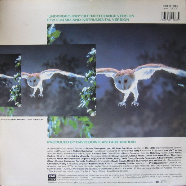 David Bowie : Underground (Extended Dance Mix) (12", Single)