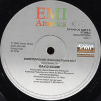David Bowie : Underground (Extended Dance Mix) (12", Single)