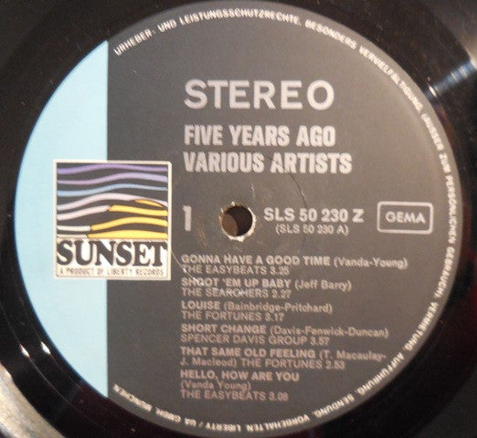 Various : Five Years Ago (LP, Comp)