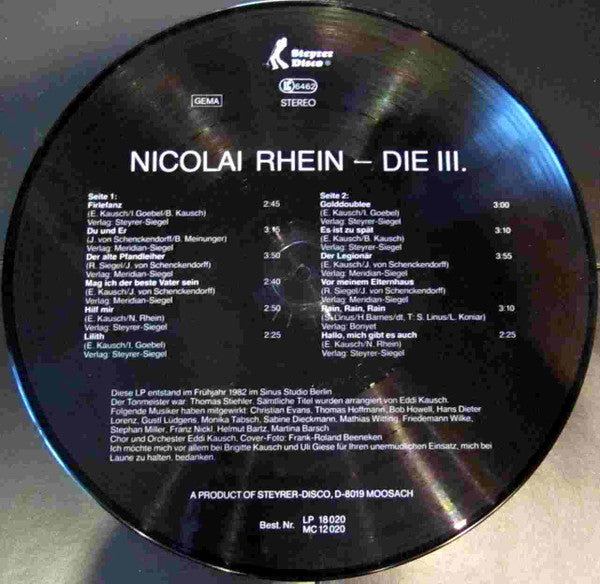 Nicolai Rhein : Die III. (LP, Album, Pic)