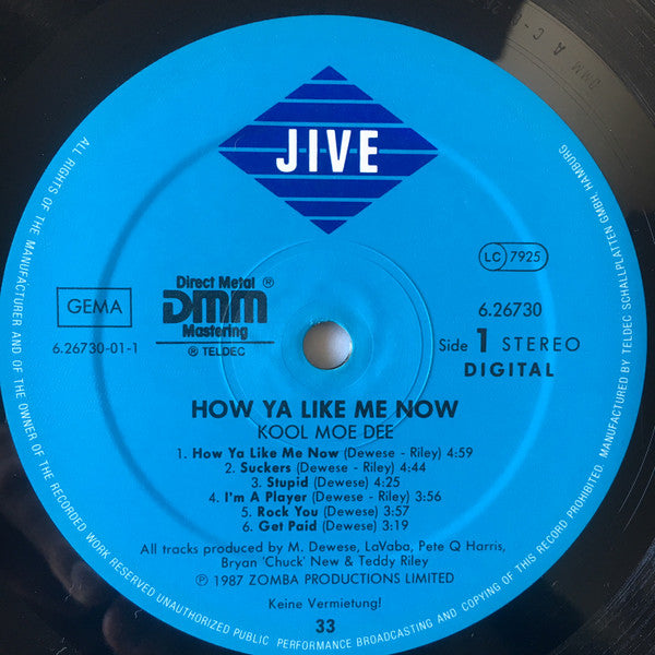 Kool Moe Dee : How Ya Like Me Now (LP, Album, DMM)