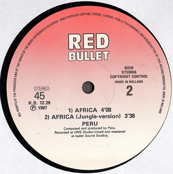 Peru : Africa (12", Maxi)