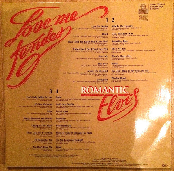 Elvis Presley : Love Me Tender - Romantic Elvis (2xLP, Comp, Club)