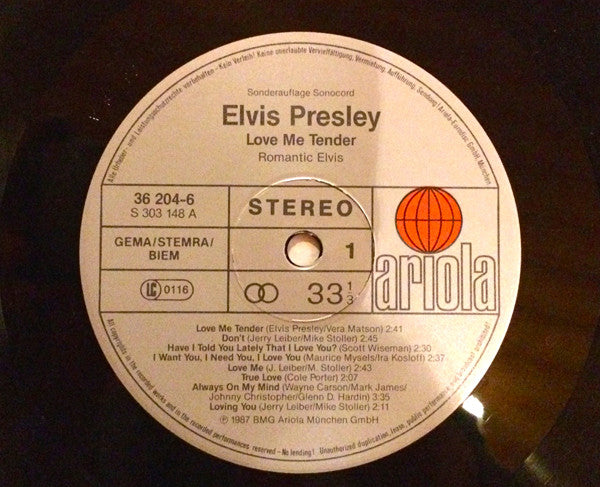 Elvis Presley : Love Me Tender - Romantic Elvis (2xLP, Comp, Club)