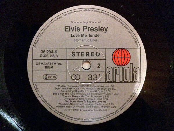 Elvis Presley : Love Me Tender - Romantic Elvis (2xLP, Comp, Club)