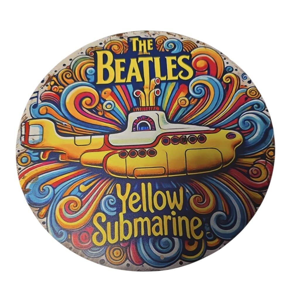 The Beatles – Yellow Submarine Rond Decorbord | Ø 19,5 cm