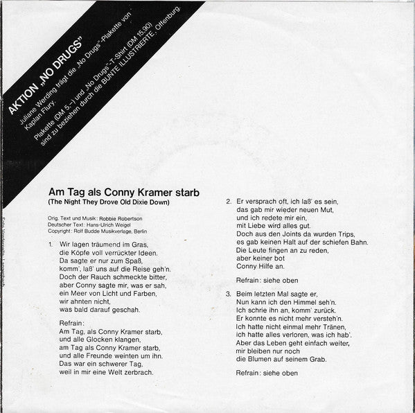 Juliane Werding : Am Tag Als Conny Kramer Starb (7", Single)