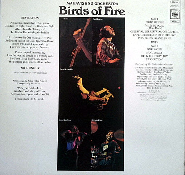 Mahavishnu Orchestra : Birds Of Fire (LP, Album, RP, Sun)