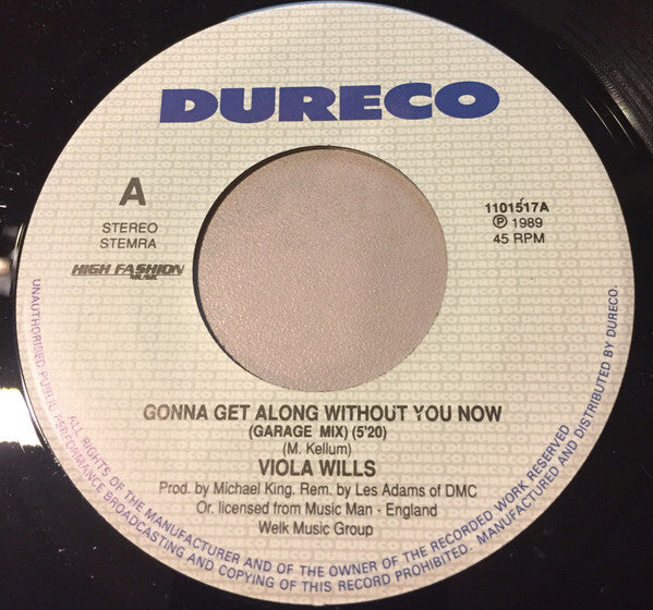 Viola Wills : Gonna Get Along Without You Now (Garage Mix) (7", Single)