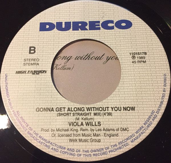 Viola Wills : Gonna Get Along Without You Now (Garage Mix) (7", Single)