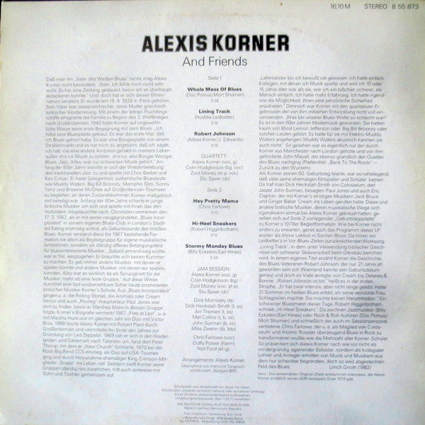 Alexis Korner : Alexis Korner And Friends (LP, Album, RE, Blu)