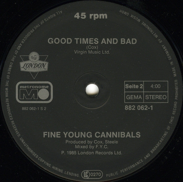 Fine Young Cannibals : Johnny Come Home (12", Maxi)