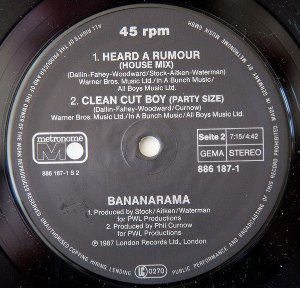Bananarama : I Heard A Rumour (Miami Mix) (12", Maxi)