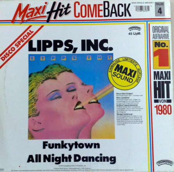Lipps, Inc. : Funkytown / All Night Dancing  (12", Maxi, RE, Son)