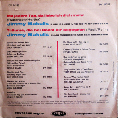 Jimmy Makulis : Mit Jedem Tag, Da Liebe Ich Dich Mehr / Träume, Die Bei Nacht Dir Begegnen (7", Single)