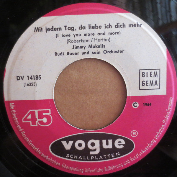 Jimmy Makulis : Mit Jedem Tag, Da Liebe Ich Dich Mehr / Träume, Die Bei Nacht Dir Begegnen (7", Single)