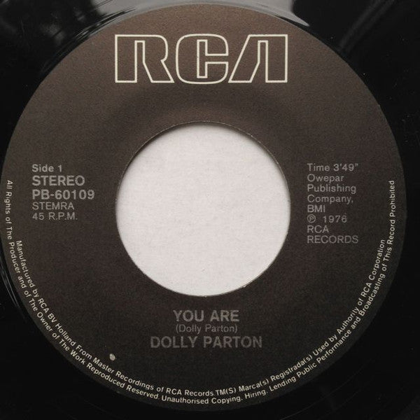 Dolly Parton : You Are (7", Single)