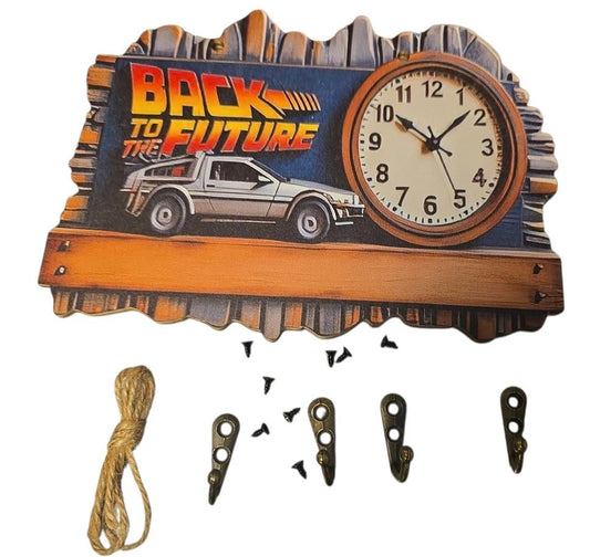 Back to the Future Sleutelhouder – Hout – 20 × 15 cm