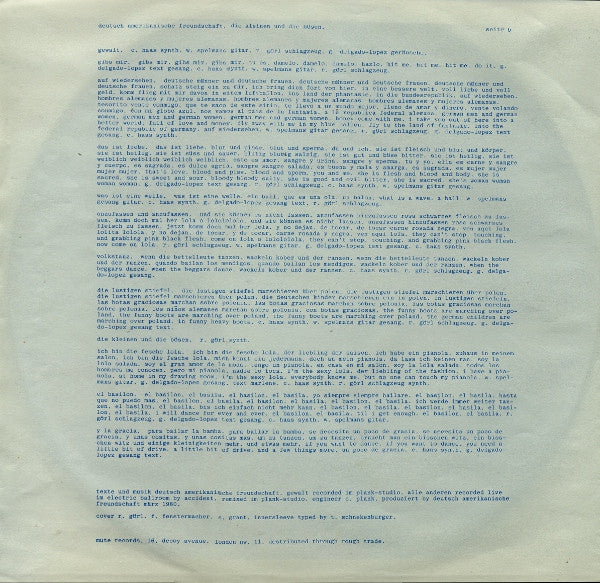 Deutsch Amerikanische Freundschaft : Die Kleinen Und Die Bösen (LP, Album)