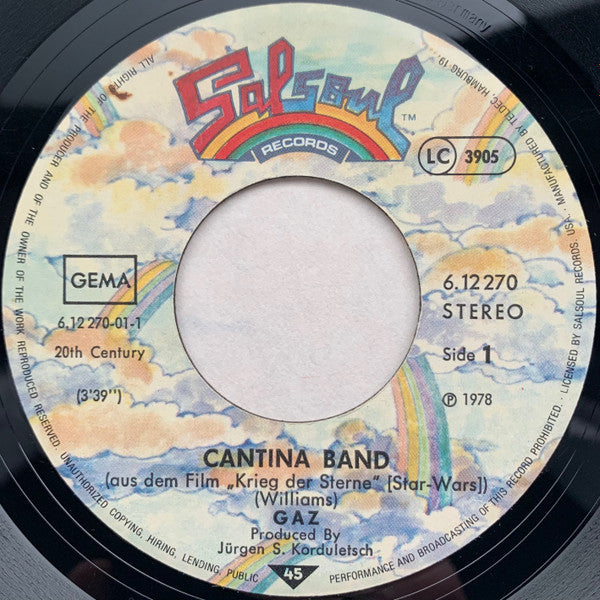 Gaz : Cantina Band / Interstellar Love Affair (7", Single)