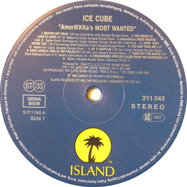 Ice Cube : AmeriKKKa's Most Wanted (LP, Album, M/Print)