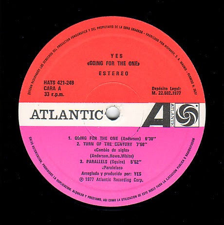 Yes : Going For The One (LP, Album, RE, Gat)