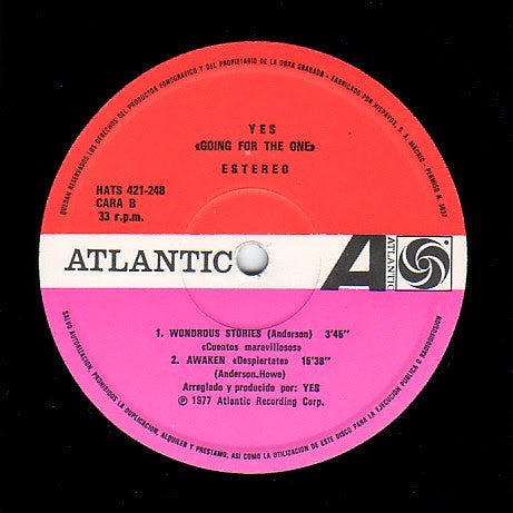 Yes : Going For The One (LP, Album, RE, Gat)