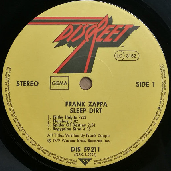 Frank Zappa : Sleep Dirt (LP, Album)