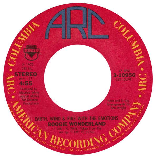 Earth, Wind & Fire With The Emotions : Boogie Wonderland (7", Single, Styrene, Ter)