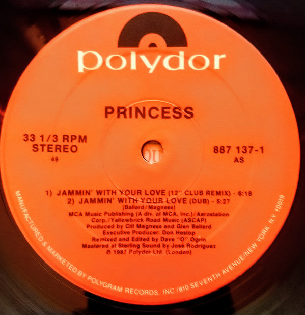 Princess : Jammin' With Your Love (12", Single)