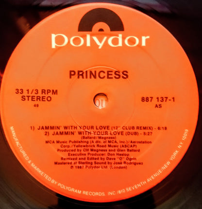Princess : Jammin' With Your Love (12", Single)