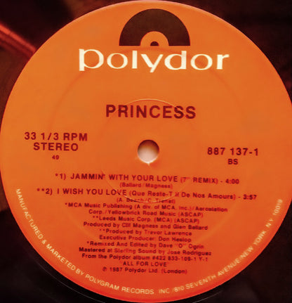 Princess : Jammin' With Your Love (12", Single)